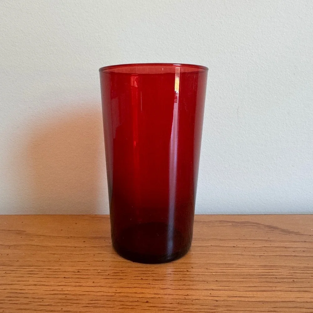 Vintage Anchor‎ Hocking Royal Ruby Red Glass Tumbler Drinking Juice Glass